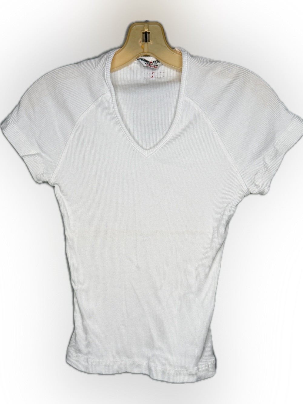 Hard Tail Forever White Ribbed Cotton Top nwot